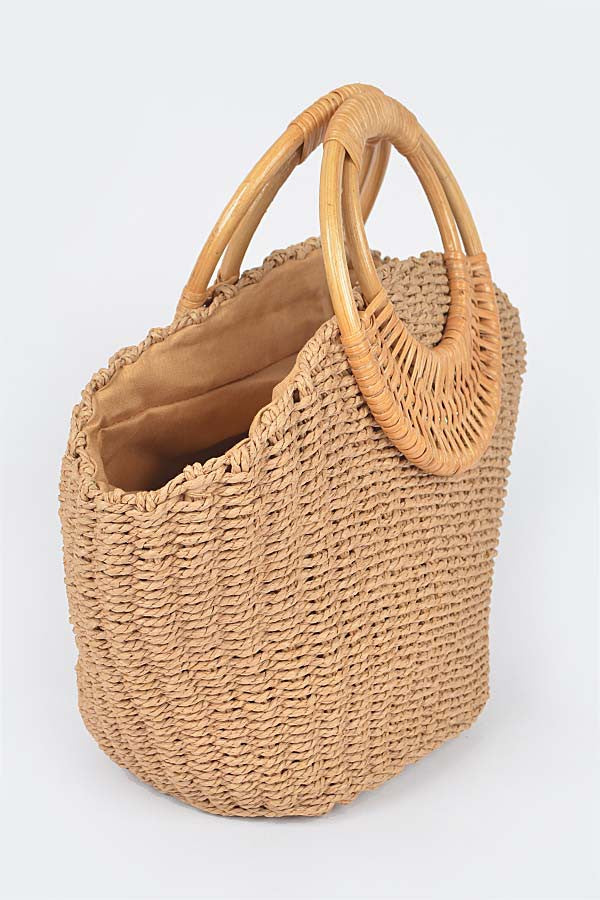 En La Playa Straw Tote Bag - Khaki