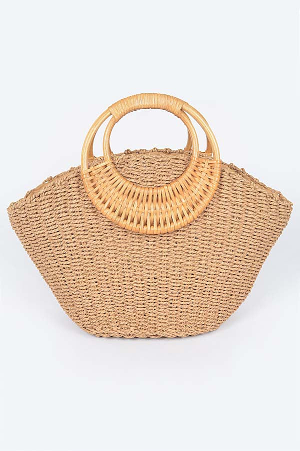 En La Playa Straw Tote Bag - Khaki