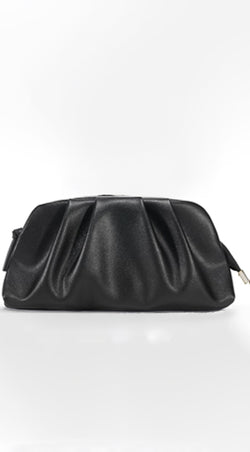 Ava Lux PU Leather Clutch bag - Black